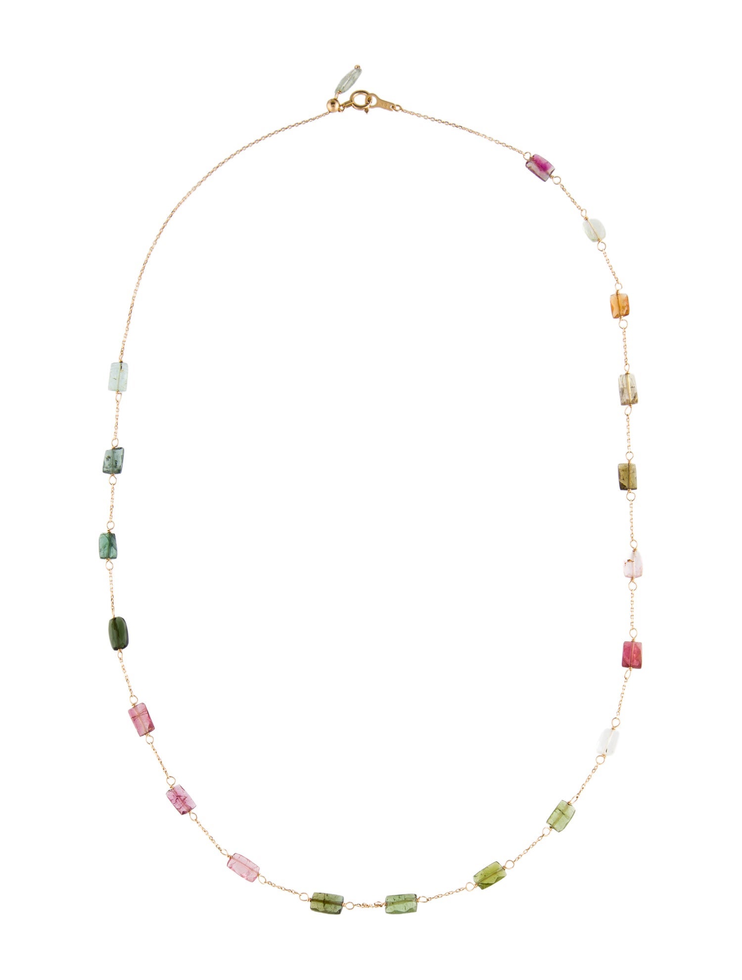 Necklace 18K Tourmaline Station Necklace