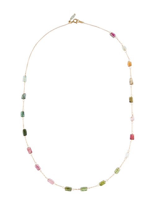 Necklace 18K Tourmaline Station Necklace