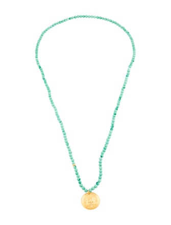 Necklace 24K Dyed Magnesite Bead Strand Pendant Necklace