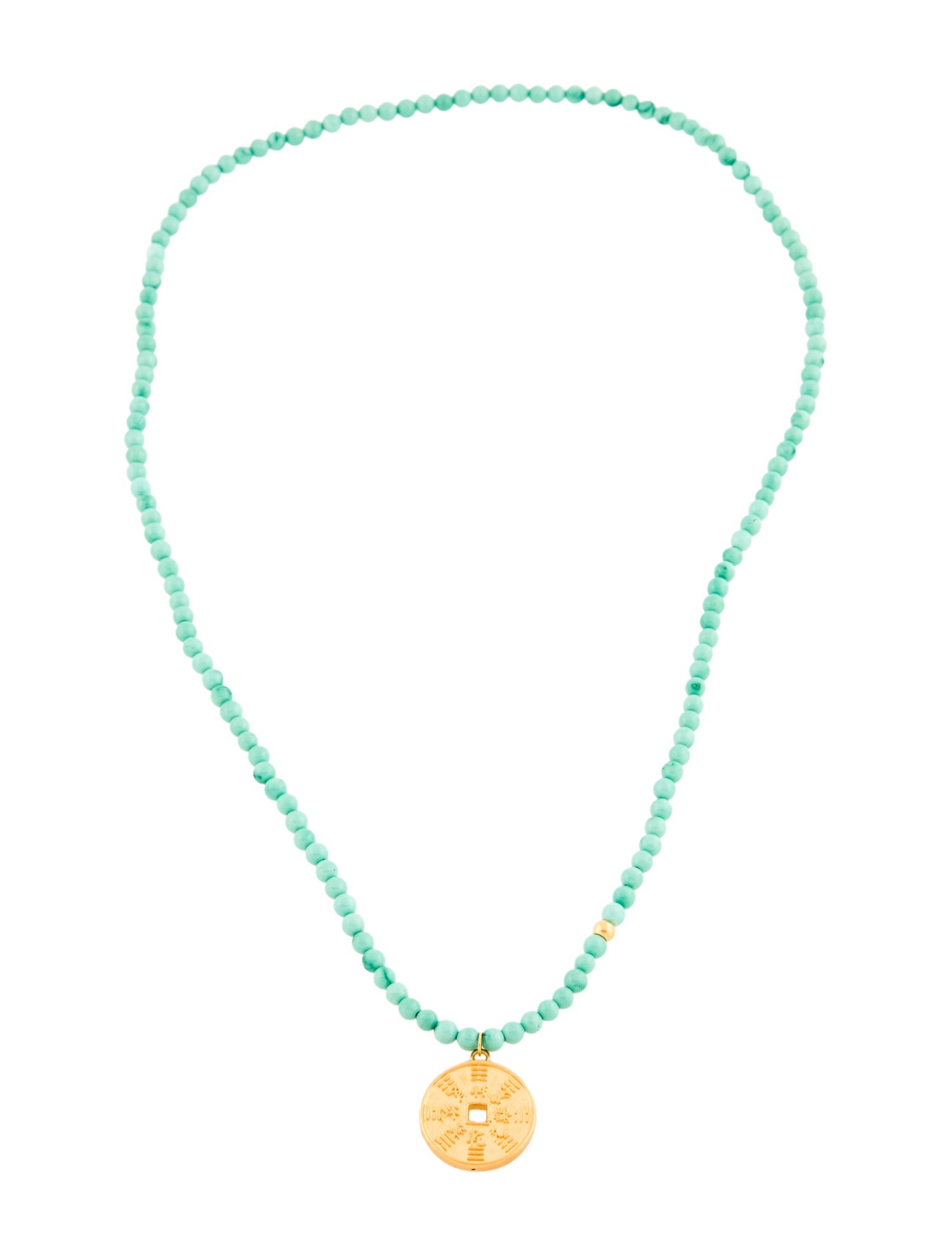 Necklace 24K Dyed Magnesite Bead Strand Pendant