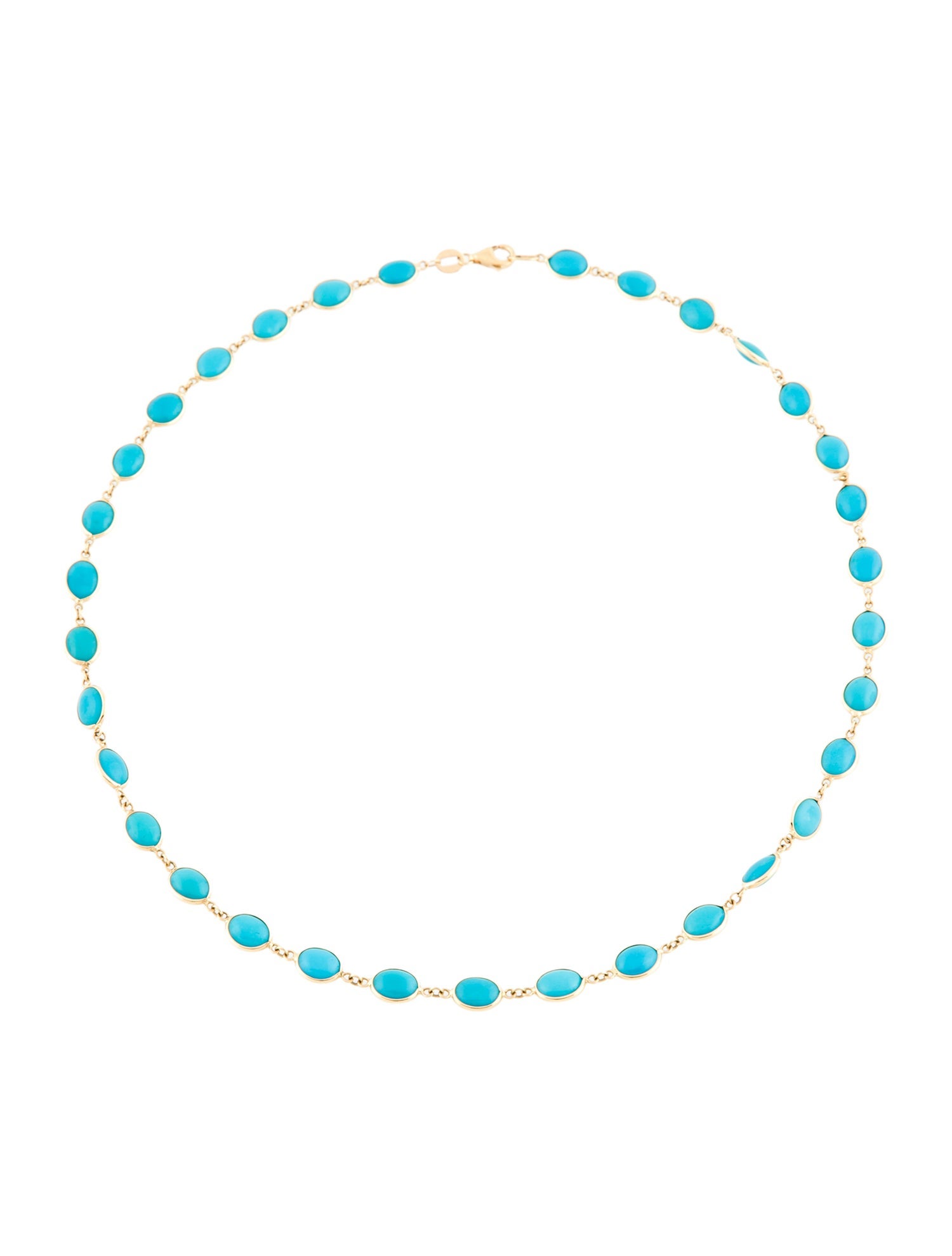 Necklace 18K Turquoise Collar Bead Strand Necklace