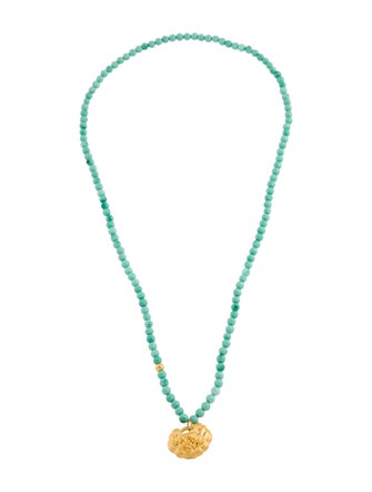 Necklace 24K Dyed Magnesite Bead Strand Pendant Necklace