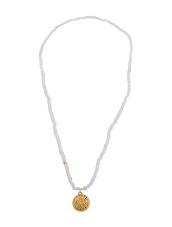 Necklace 24K Colorless Quartz Bead Strand Necklace