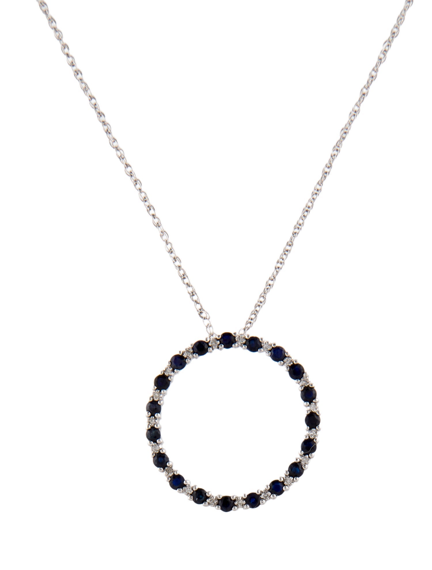Necklace 14K Sapphire & Diamond Pendant