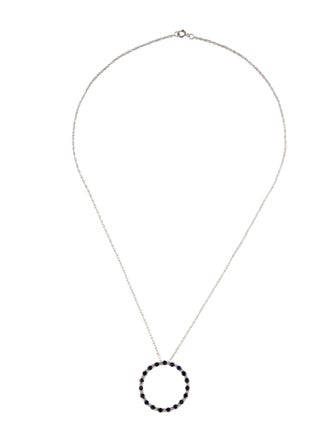 Necklace 14K Sapphire & Diamond Pendant Necklace