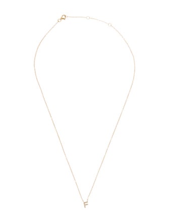 Necklace 14K Diamond Initial 'F' Pendant Necklace