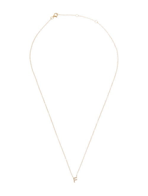 Necklace 14K Diamond Initial 'F' Pendant Necklace