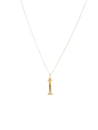 Necklace 14K Letter 'I' Initial Pendant Necklace