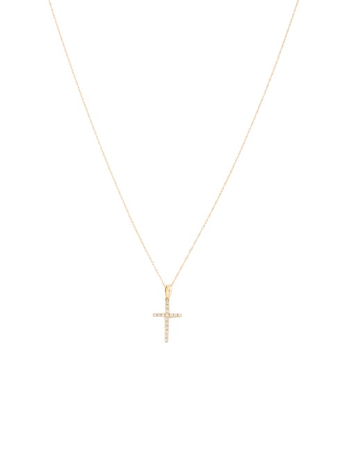 Necklace 14K Diamond Cross Pendant w/ 10K Chain Necklace