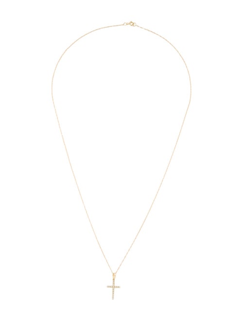 Necklace 14K Diamond Cross Pendant w/ 10K Chain Necklace
