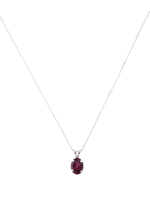 Necklace 14K 1.29ct Rhodolite Pendant Necklace