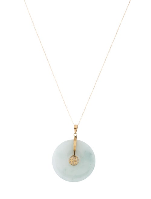 Necklace 14K Jadeite Pendant Necklace