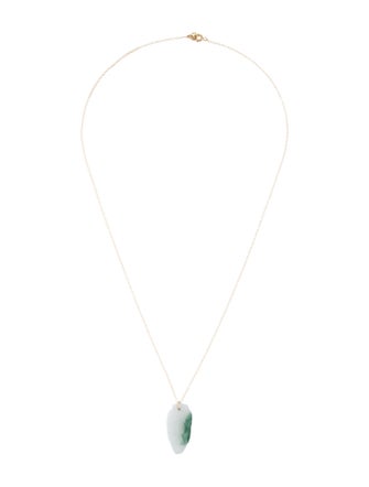 Necklace 18K Jadeite Leaf Pendant Necklace