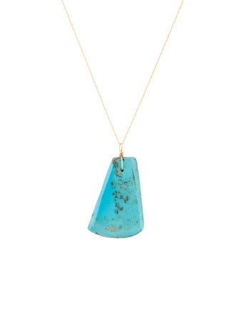 Necklace 14K Turquoise Pendant Necklace