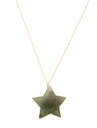 Necklace 14K Jadeite Star Pendant Necklace