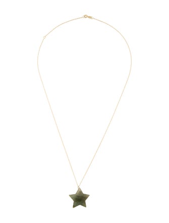 Necklace 14K Jadeite Star Pendant Necklace