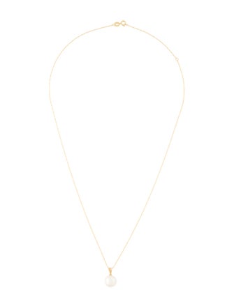 Necklace 14K Pearl & Diamond Pendant Necklace