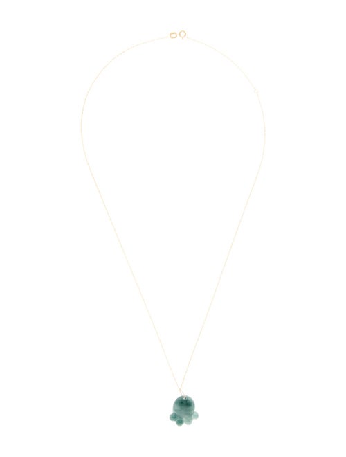Necklace 14K Jadeite Paw Print Pendant Necklace