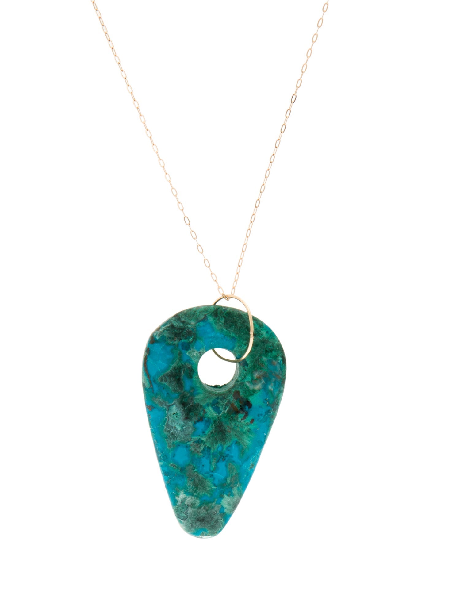 Necklace 14K Chrysocolla Pendant