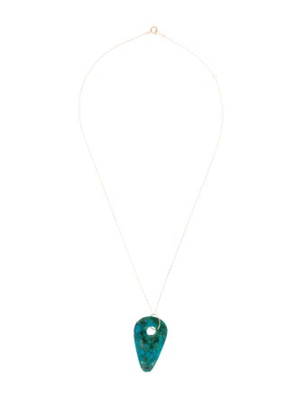 Necklace 14K Chrysocolla Pendant Necklace