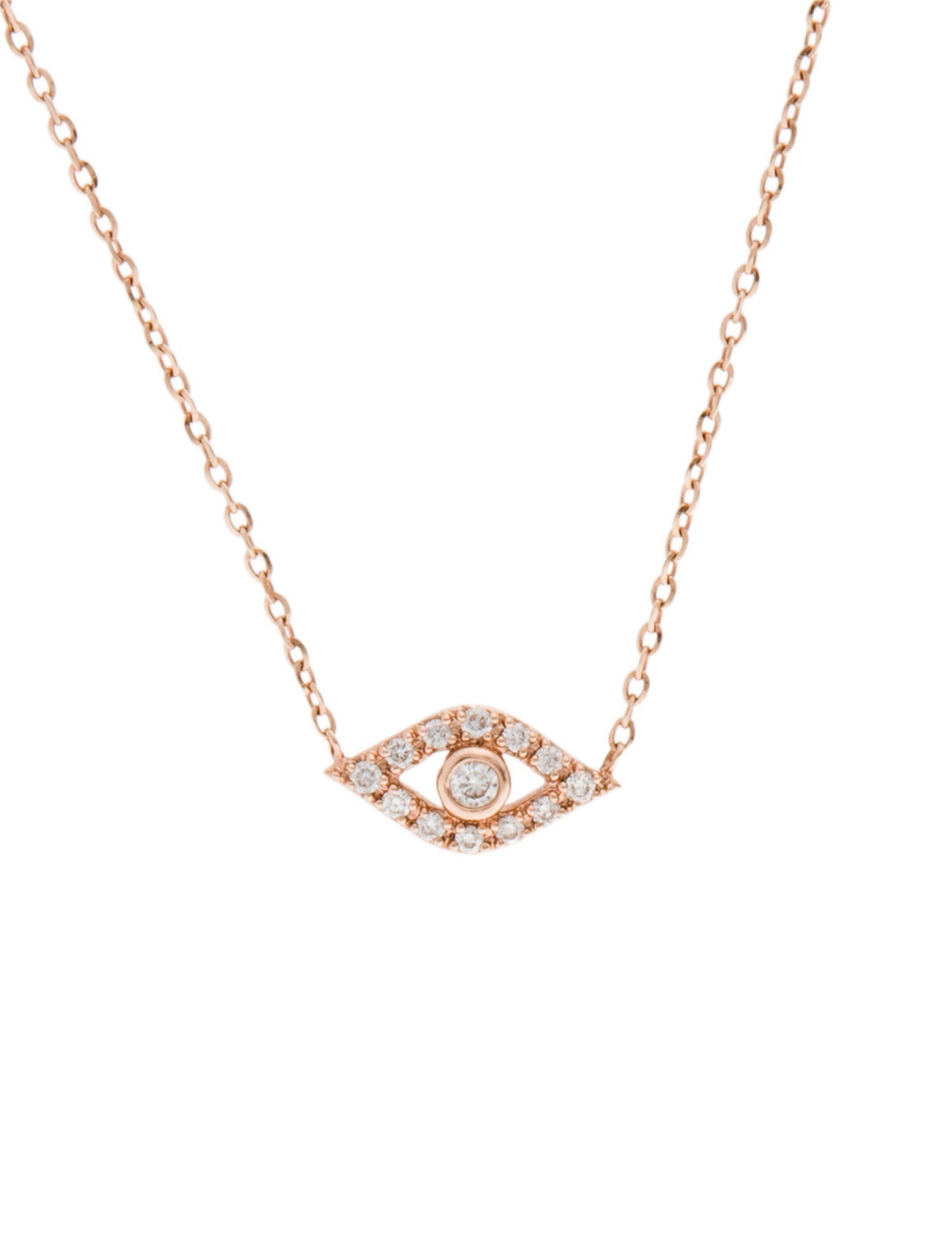Necklace 14K Diamond Eye Pendant