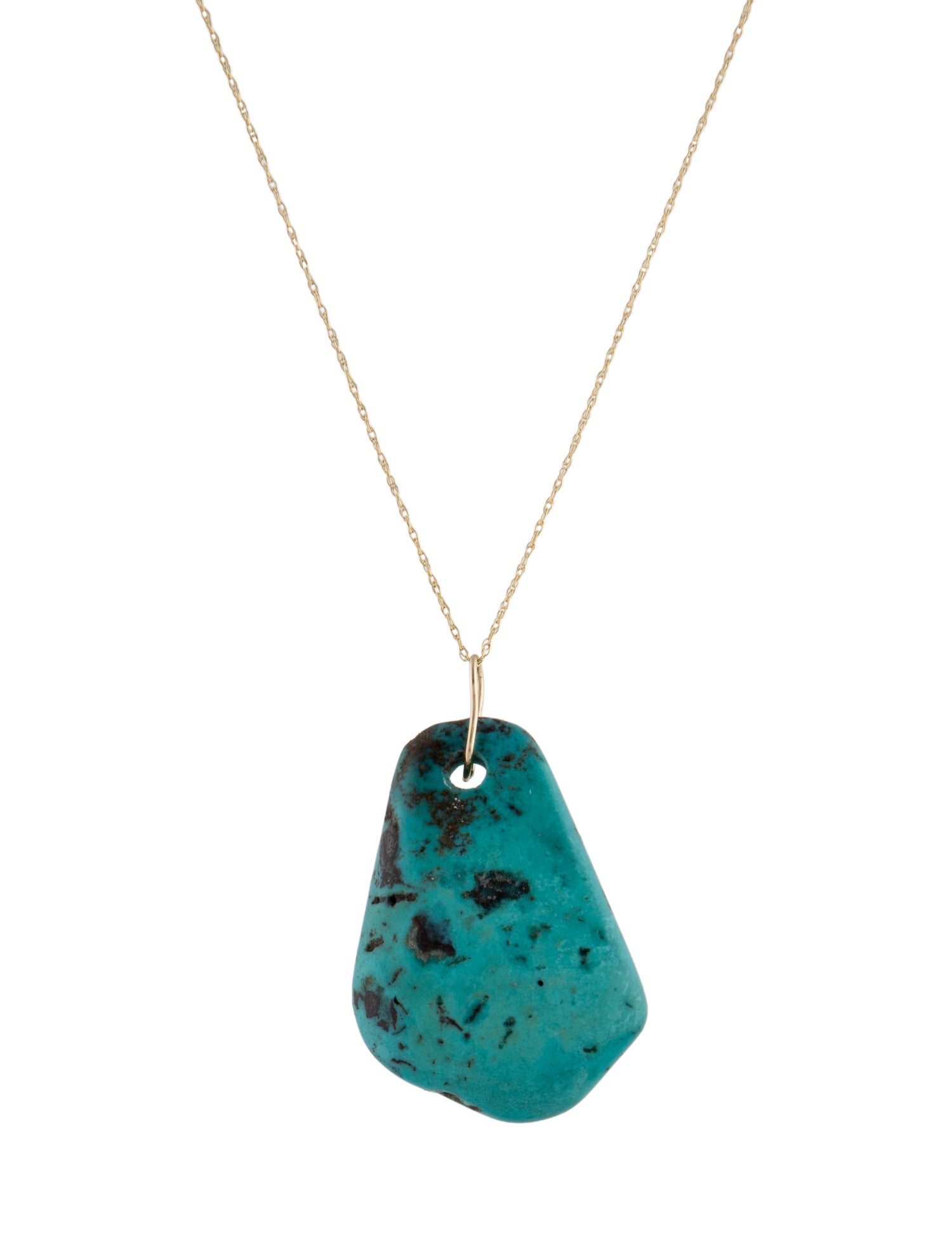 Necklace 14K Turquoise Pendant Necklace