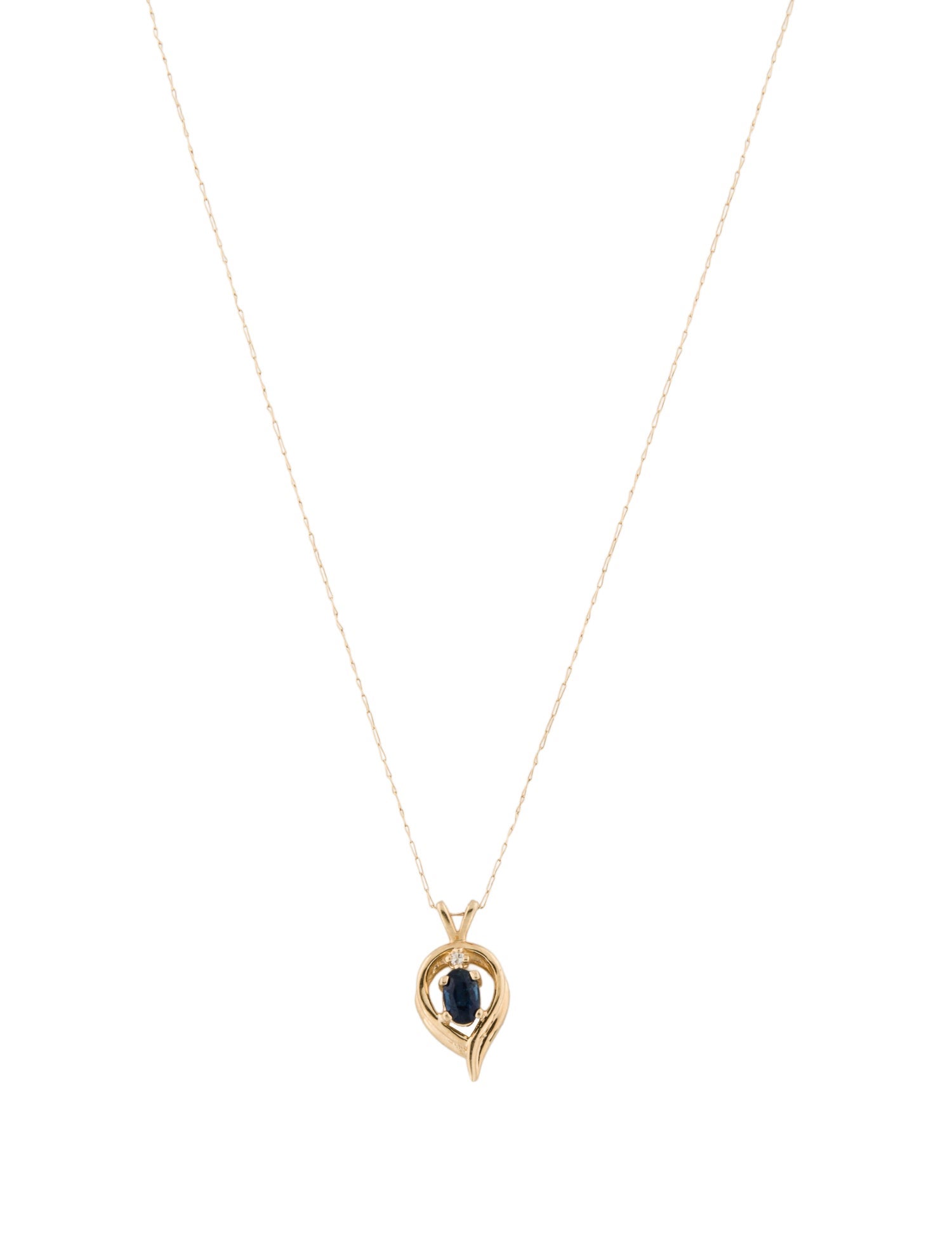 Necklace 14K Sapphire & Diamond Pendant