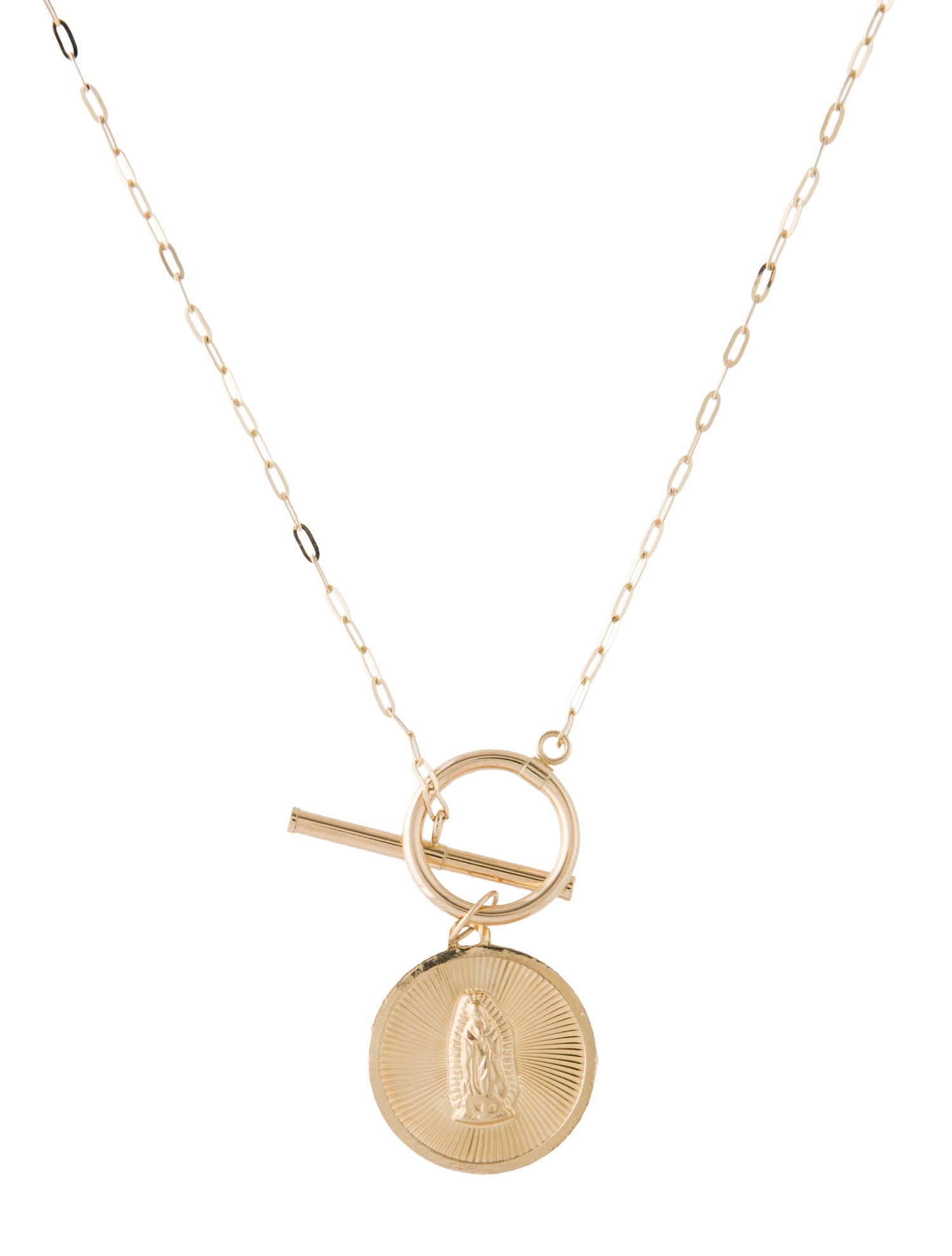 Necklace 14K Mother Mary Toggle Pendant