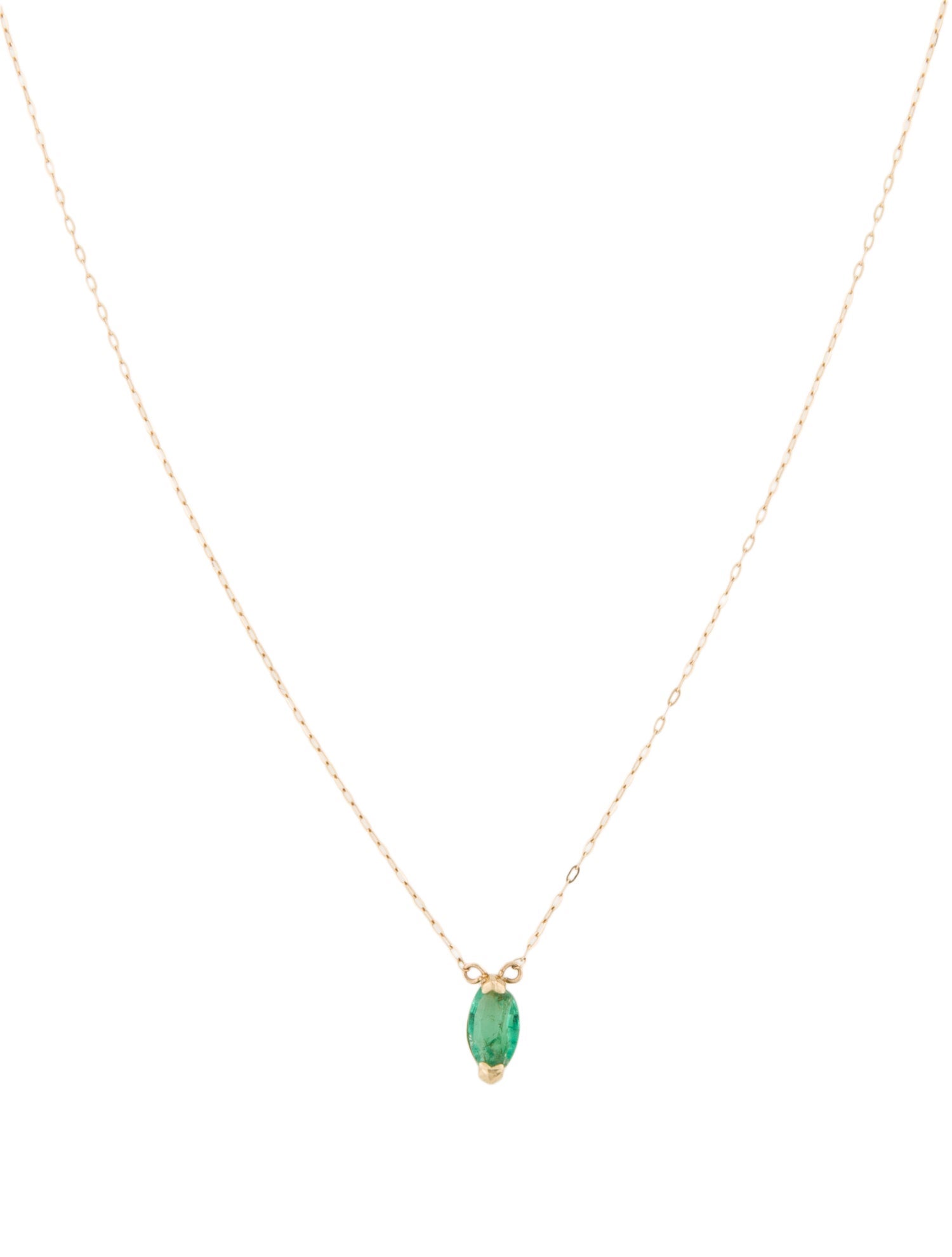 Necklace 14K Emerald Pendant