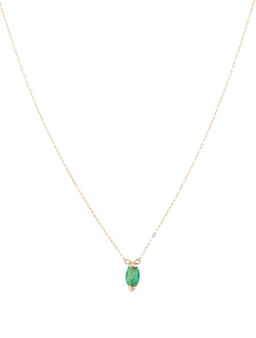 Necklace 14K Emerald Pendant Necklace