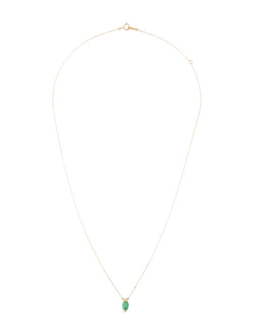 Necklace 14K Emerald Pendant Necklace