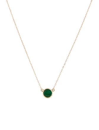 Necklace 14K Emerald Pendant Necklace