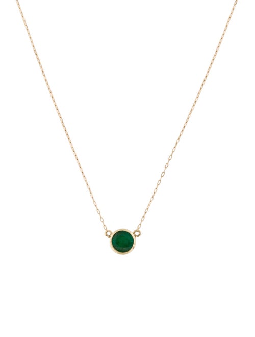 Necklace 14K Emerald Pendant Necklace