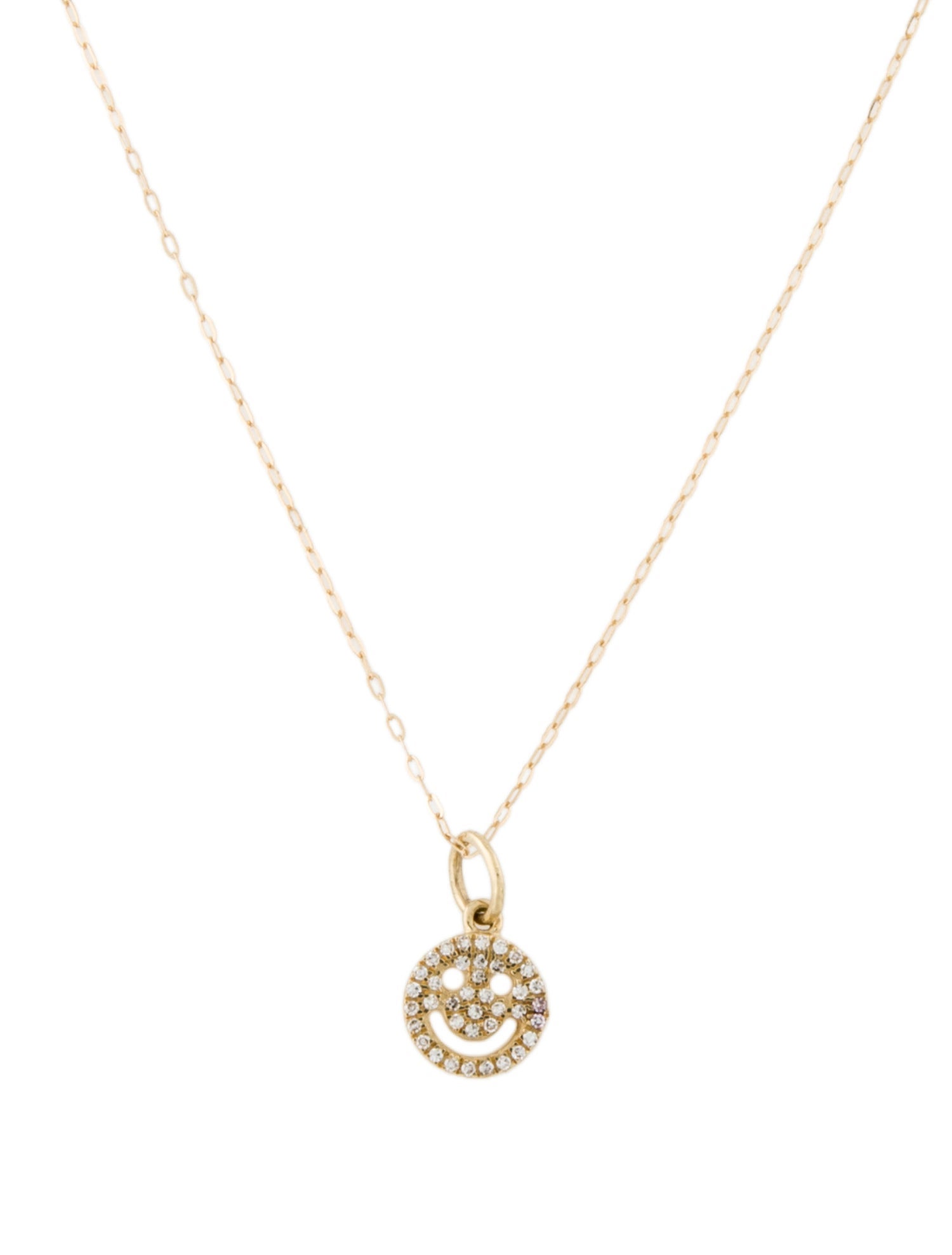 Necklace 14K Diamond Smiley Face Pendant