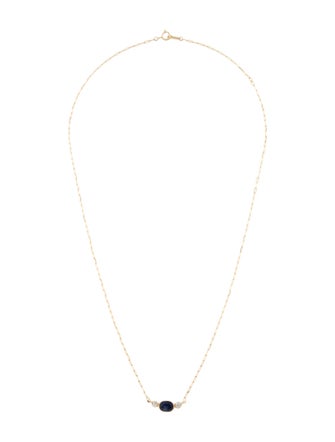 Necklace 14K Sapphire & Diamond Pendant Necklace