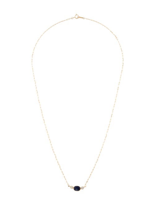Necklace 14K Sapphire & Diamond Pendant Necklace