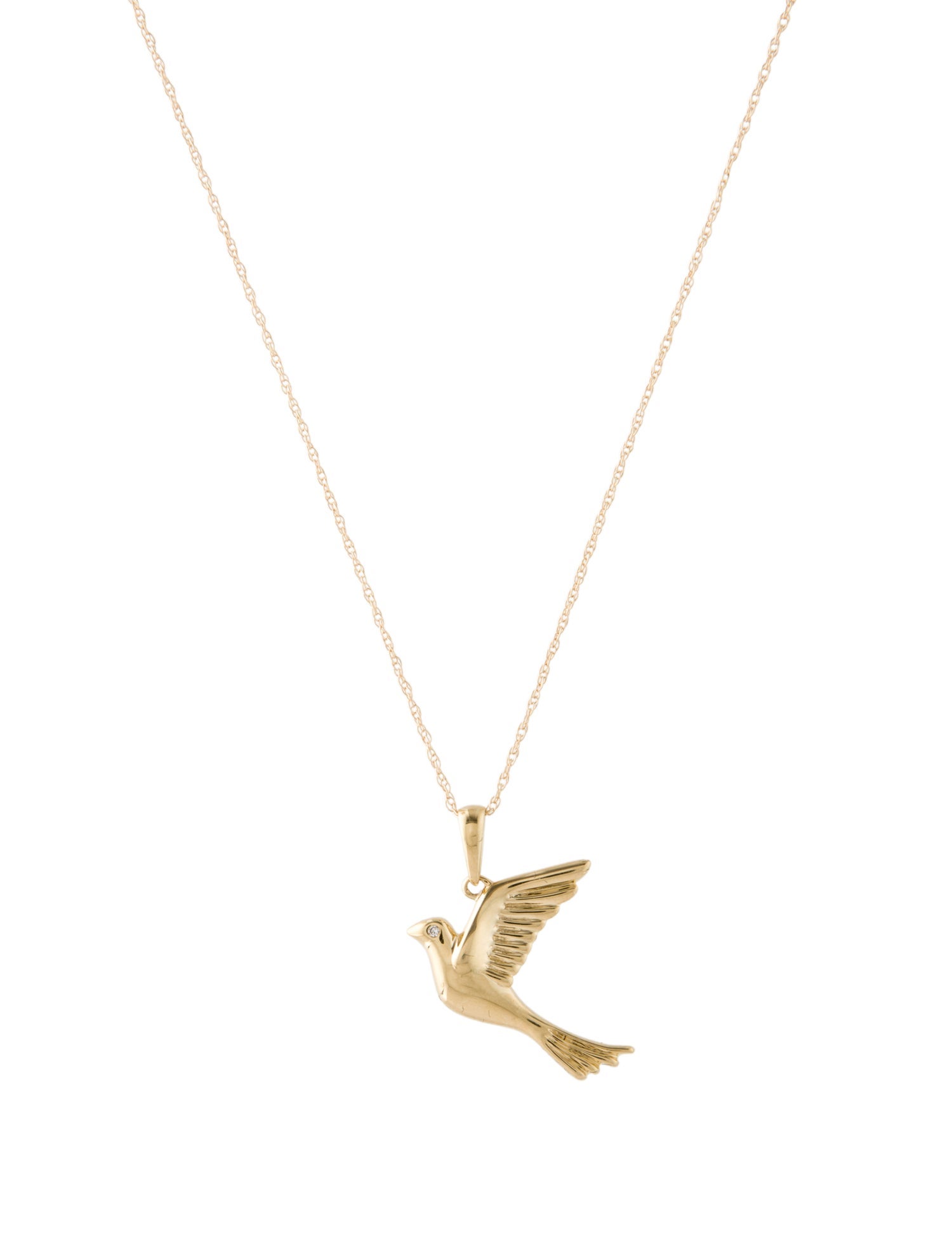 Necklace 10K Diamond Dove Pendant Neckalce