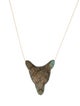 Necklace 14K Labradorite & Onyx Wolf Pendant Necklace
