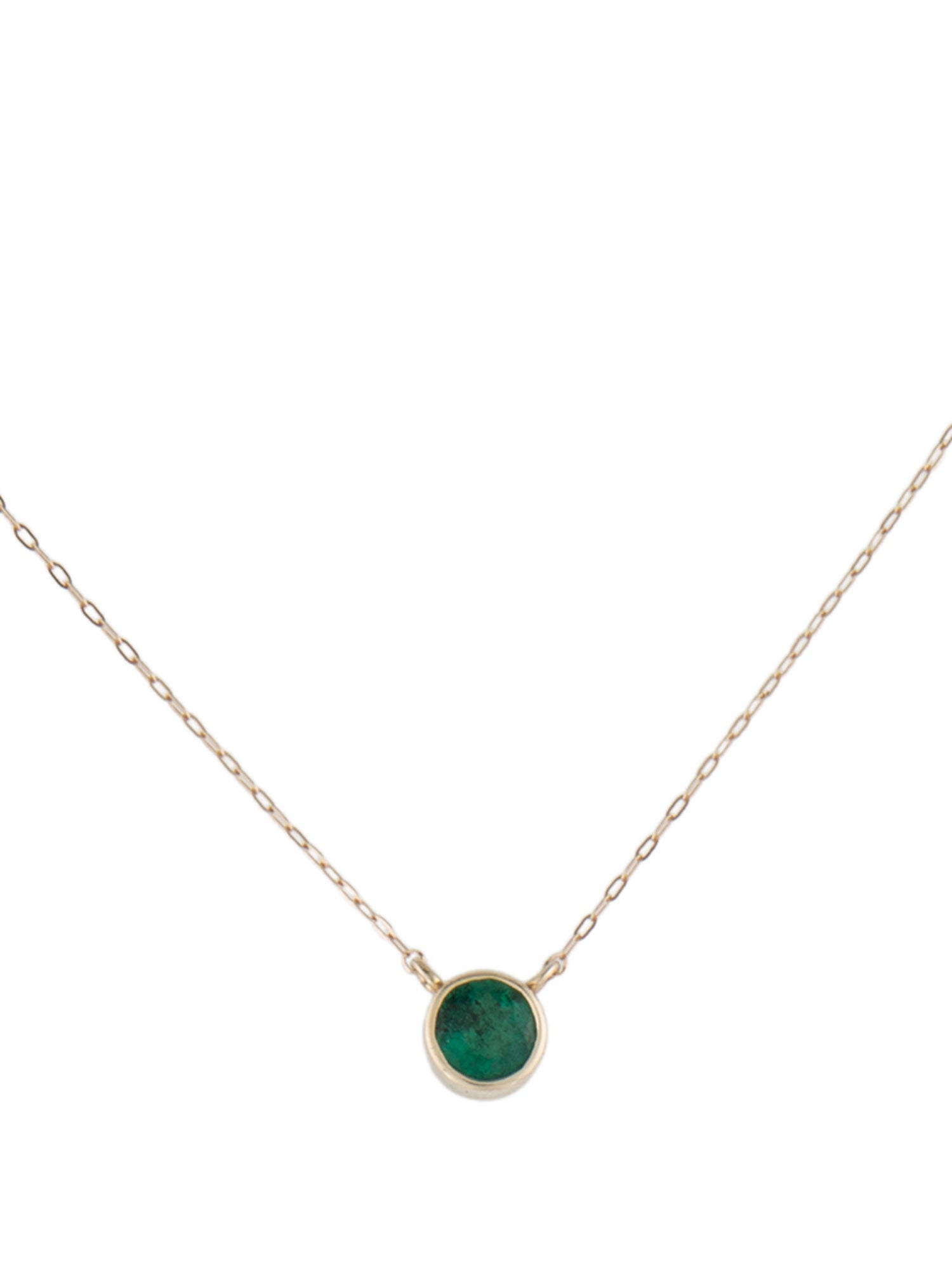Necklace 14K Emerald Pendant