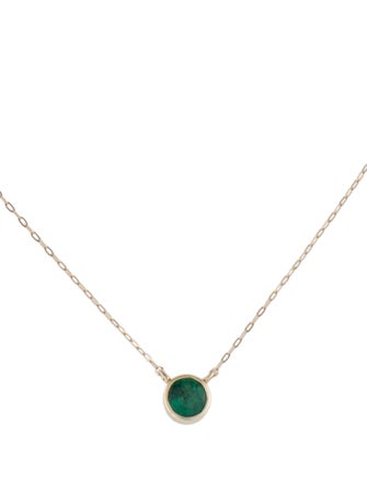 Necklace 14K Emerald Pendant Necklace