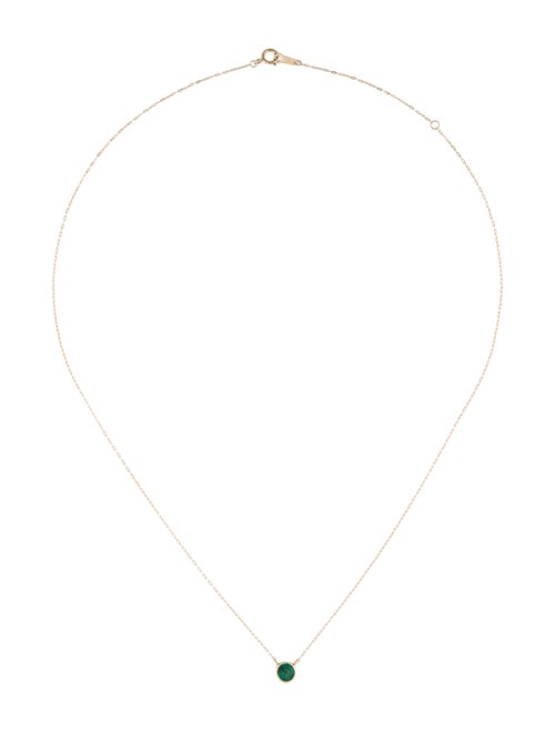 Necklace 14K Emerald Pendant Necklace