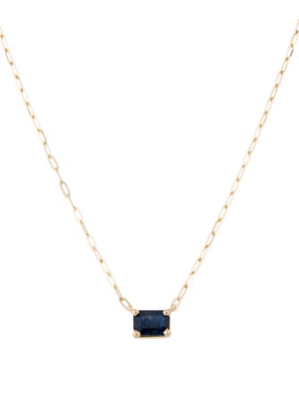 Necklace 14K Sapphire Pendant Necklace