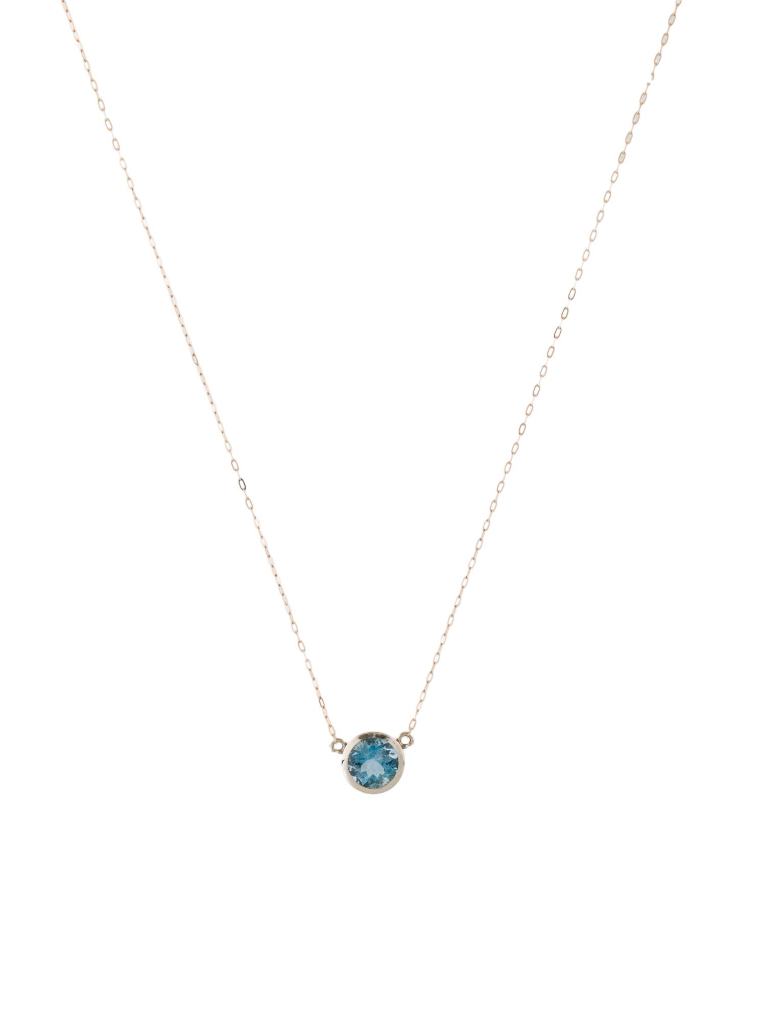 Necklace 14K Aquamarine Pendant