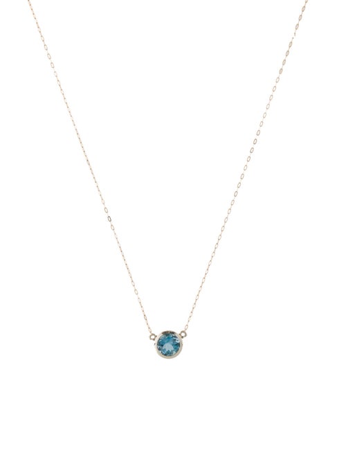 Necklace 14K Aquamarine Pendant Necklace