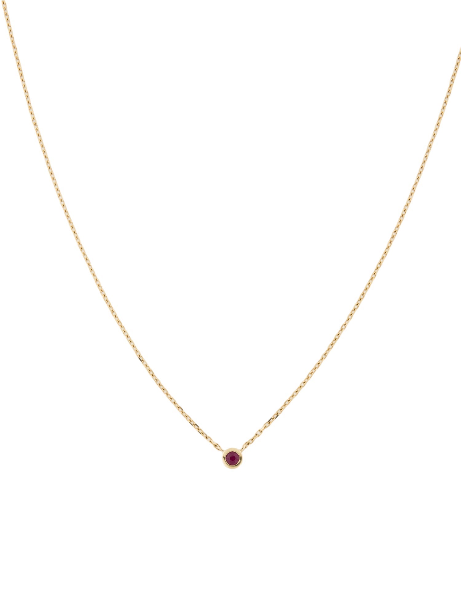 Necklace 10K Ruby Solitaire Pendant