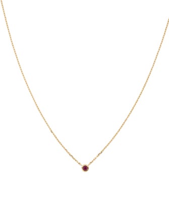 Necklace 10K Ruby Solitaire Pendant Necklace
