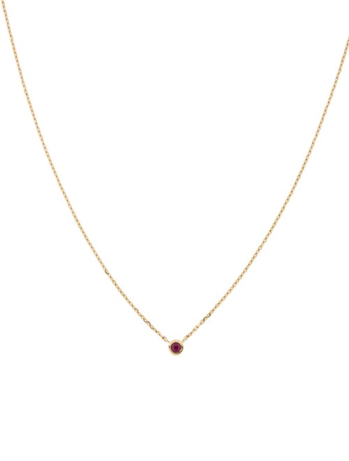 Necklace 10K Ruby Solitaire Pendant Necklace