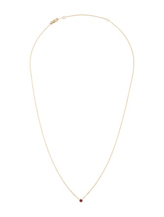 Necklace 10K Ruby Solitaire Pendant Necklace