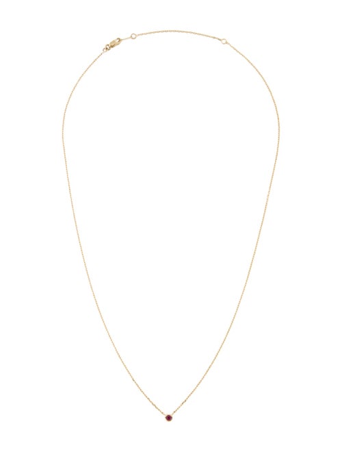 Necklace 10K Ruby Solitaire Pendant Necklace