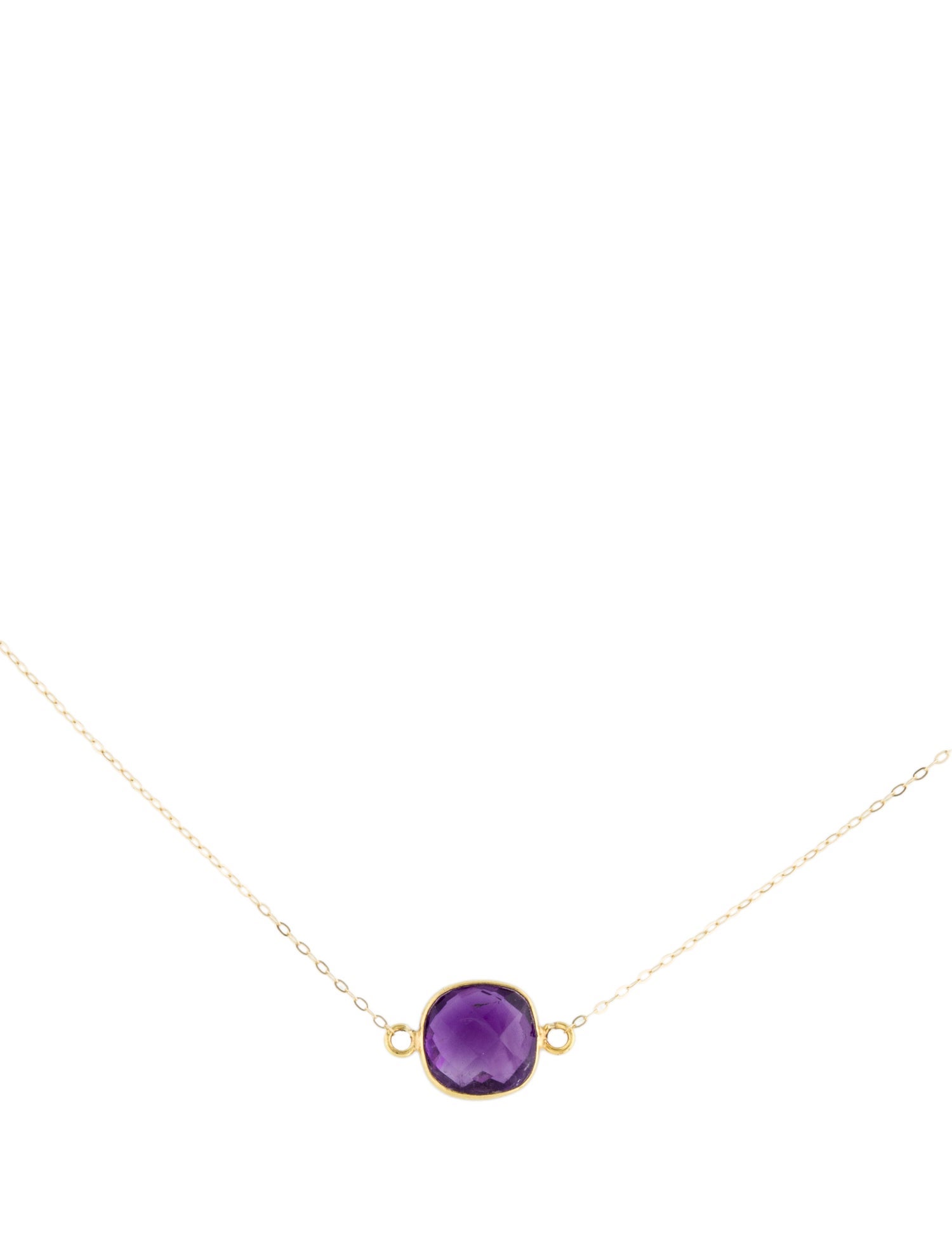 Necklace 18K Amethyst Pendant